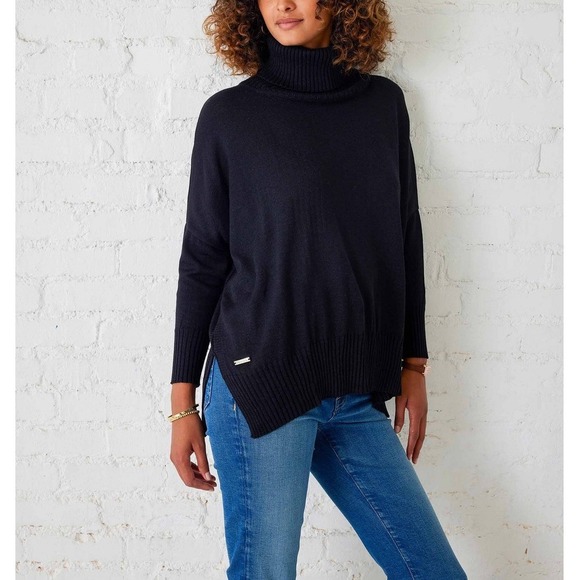 Mersea Sweaters - Mersea Catalina Turtleneck Sweater Women One Size Black Oversized Boxy Knit Top